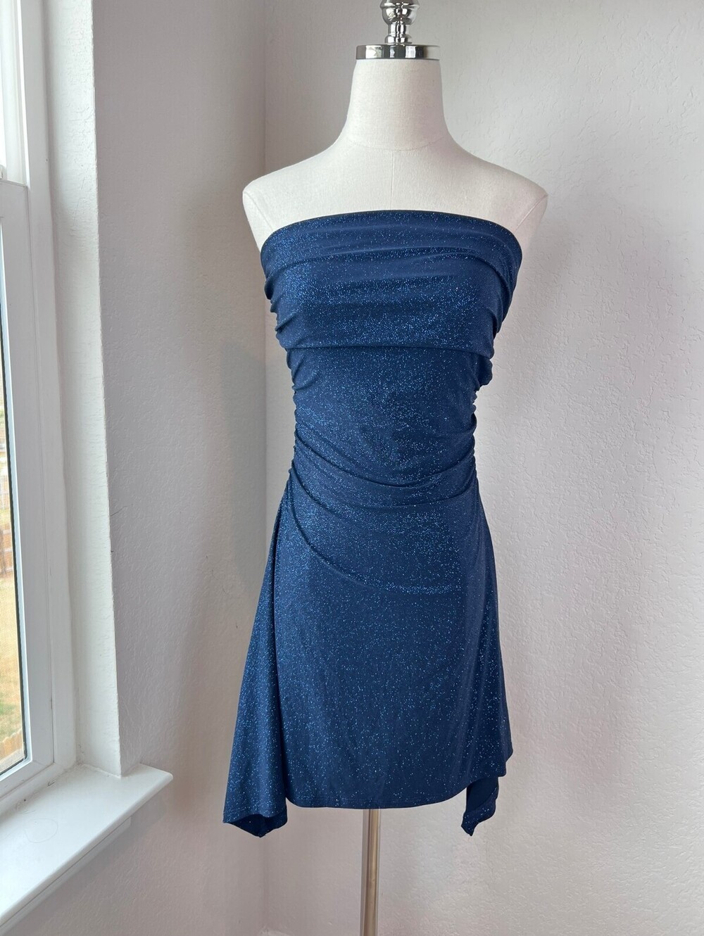 NWT Windsor Strapless Whimsigoth Navy Blue Mini Dress size Large
